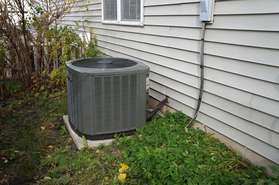 Outdoor AC unit at a Houston home